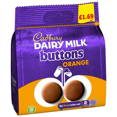 Cadbury Dairy Milk Buttons Orange Chocolate 85g (Pack of 10)