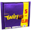 Cadbury Twirl Chocolate Bar 5 Pack Multipack 107.5g (Pack of 20)