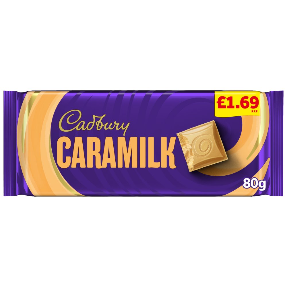 Cadbury Caramilk Golden Caramel Chocolate Bar 80g (Pack of 26)