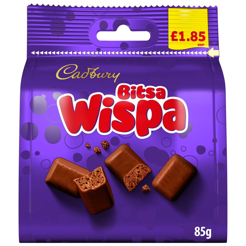 Cadbury Bitsa Wispa Chocolate Bag 85 g (Pack of 10)