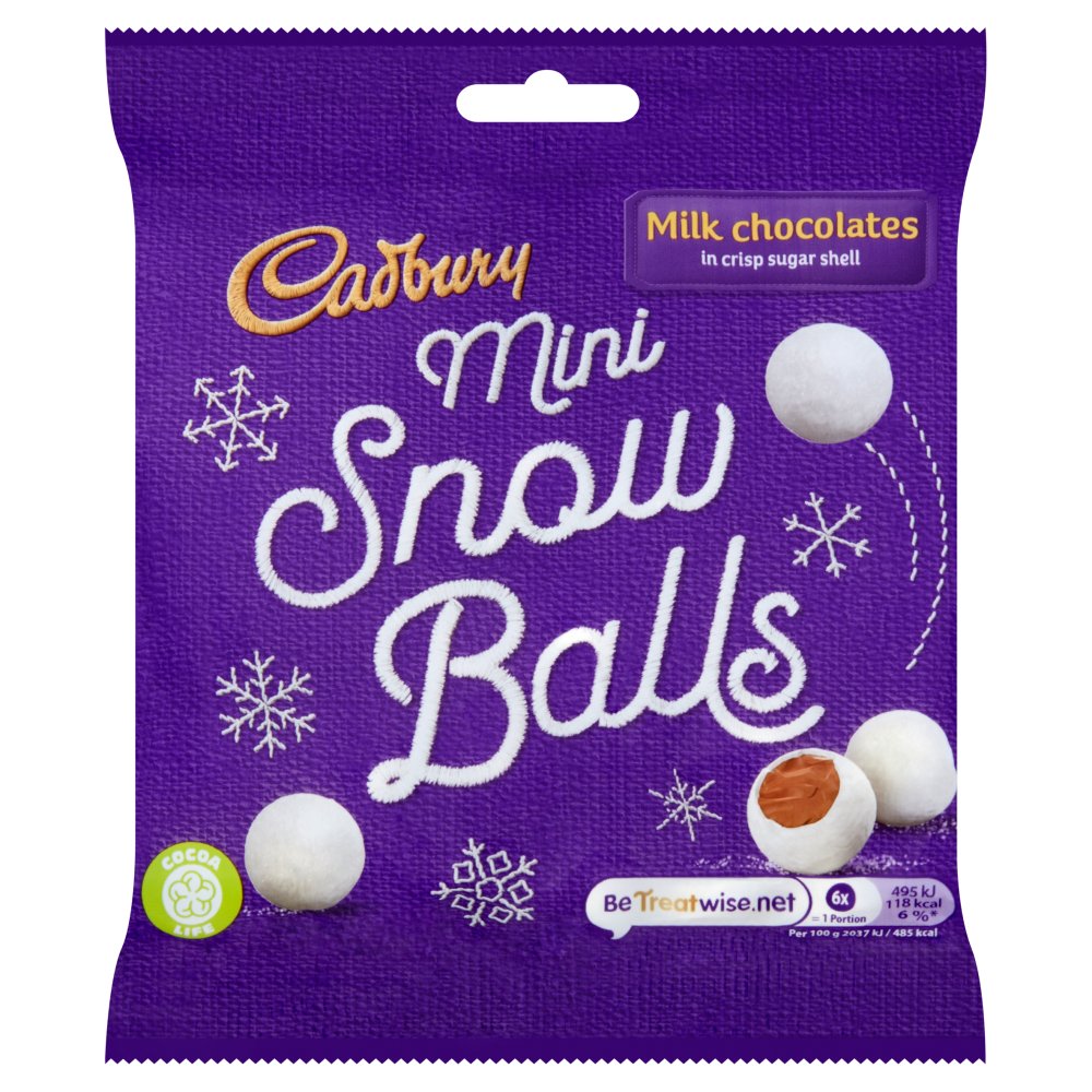 Cadbury Dairy Milk Mini Snowballs Milk Chocolate 80g (Pack of 24)