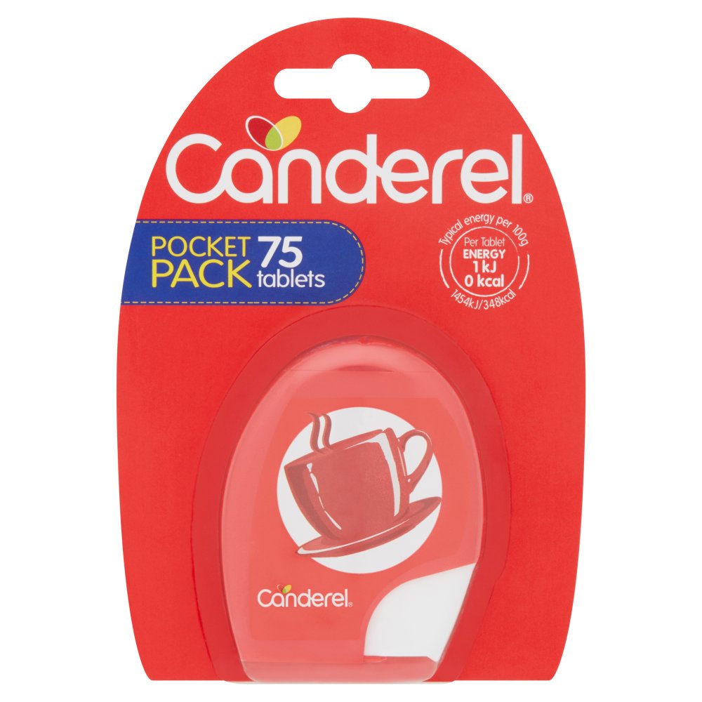 Canderel Pocket Pack 75 Tablets 6.38g (Pack of 12)