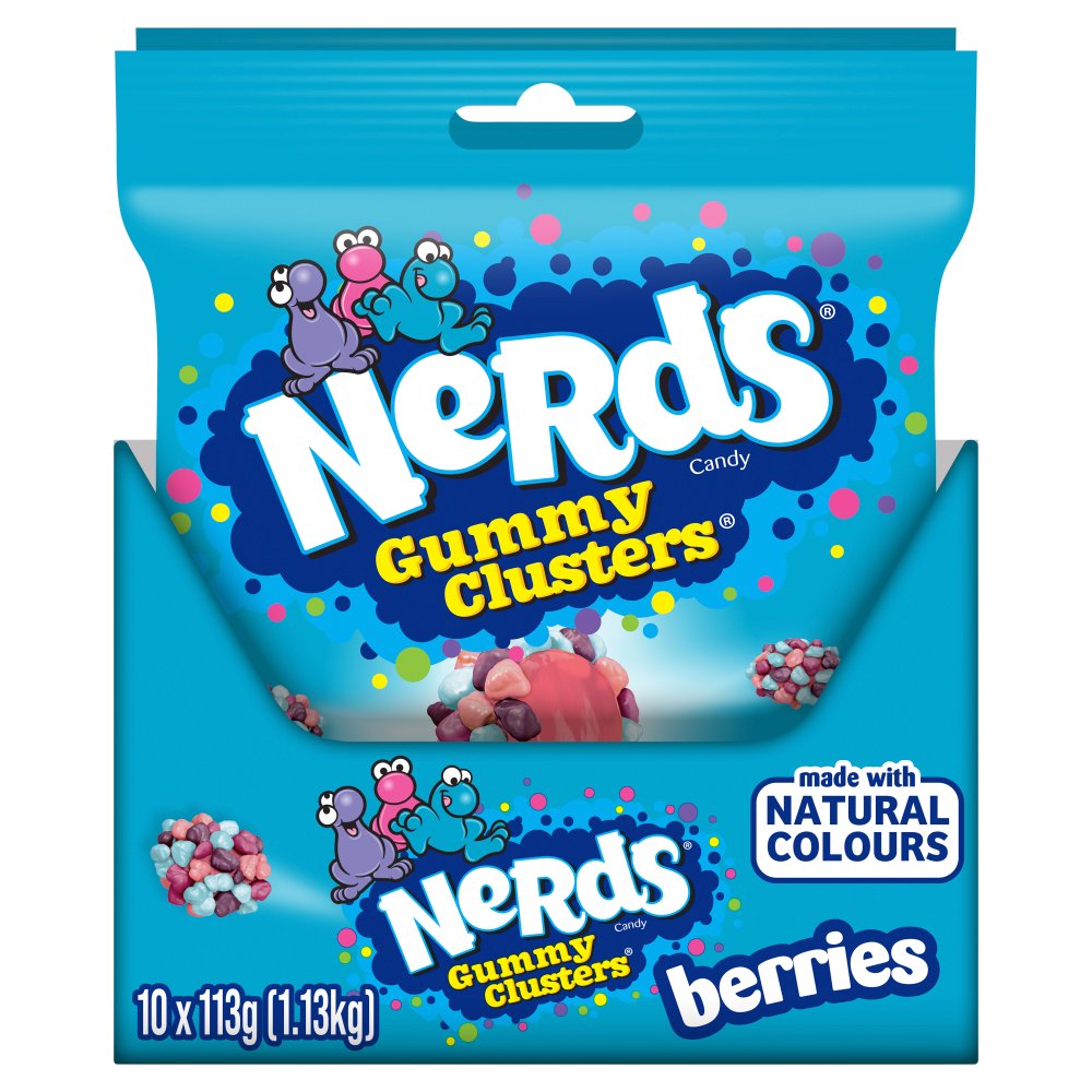 Nerds Gummy Clusters Berries Fruit-Flavour Candy 113g (Pack of 10)