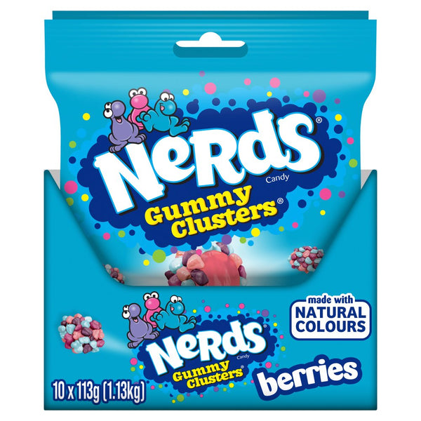 Nerds Gummy Clusters Berries Fruit-Flavour Candy 113g (Pack of 10)