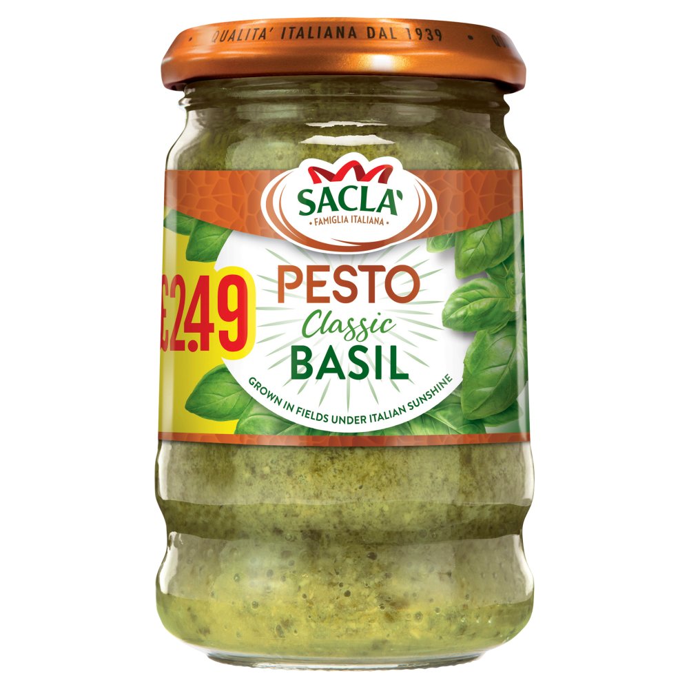 Sacla' Classic Basil Pesto 190g (Pack of 6)