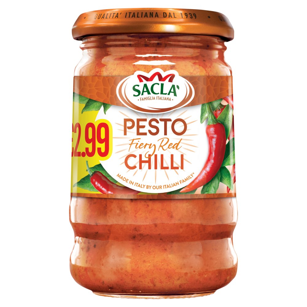 Sacla' No. 8 Fiery Chilli Pesto 190g (Pack of 6)