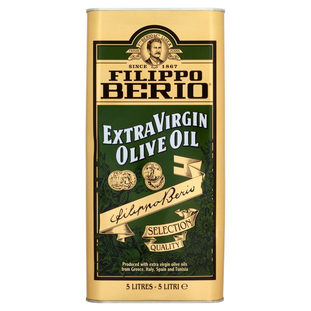 Filippo Berio Extra Virgin Olive Oil 5 Litres (Pack of 4)