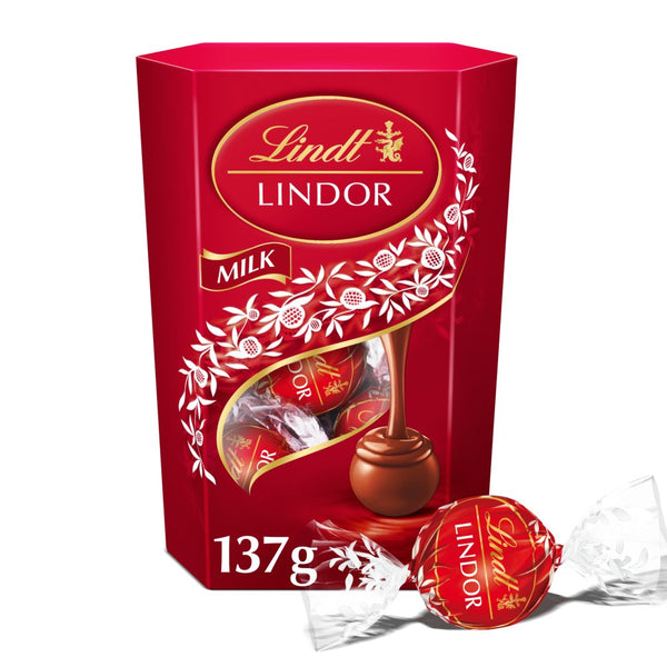Lindt Lindor Milk Chocolate Truffles Box 137g (Pack of 8)