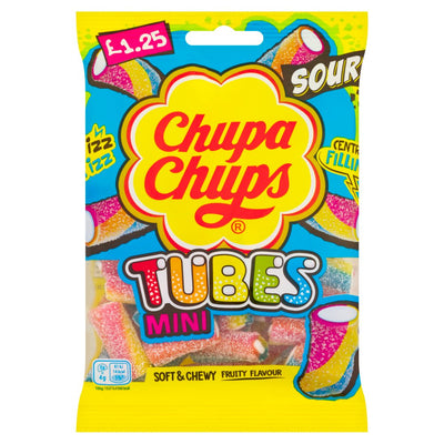 Chupa Chups Soft & Chewy Fruity Flavour Mini Tubes 120g (Pack of 12)