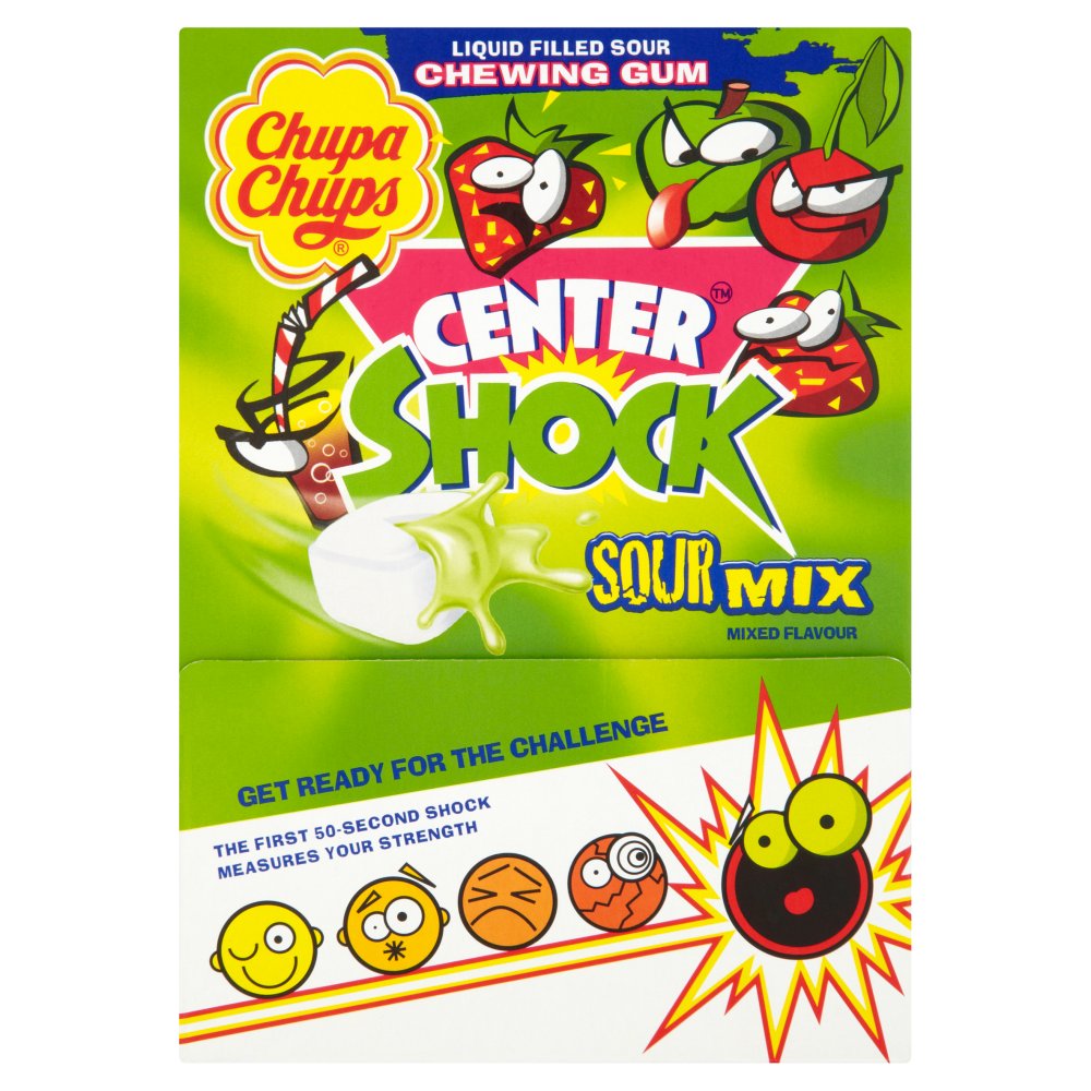 Chupa Chups 200 Center Shock Sour Mixed Flavours 800g (Pack of 2000)