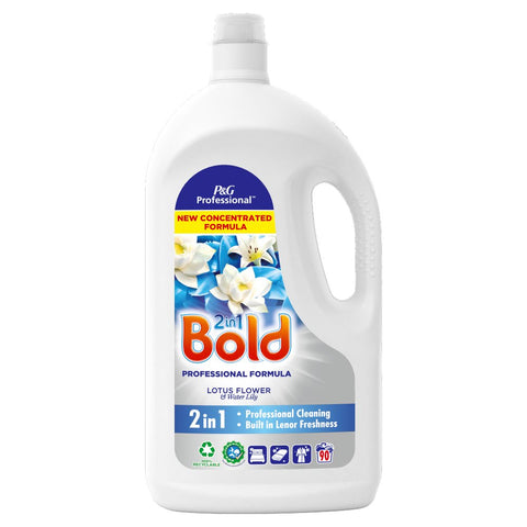 Bold Professional Washing Liquid Laundry Detergent Lotus & Lily, 90 washes, 4.05L (Pack of 3)