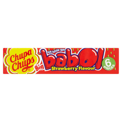 Chupa Chups Big Babol Strawberry Flavour Soft Bubble Gum - 28g (Pack of 480)