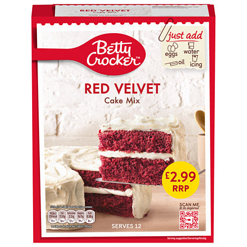 Betty Crocker Red Velvet Cake Mix 425g (Pack of 4)