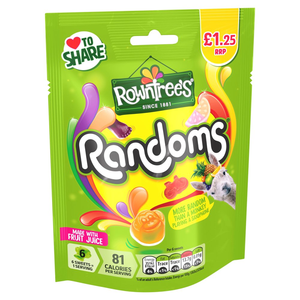 Rowntree's Randoms Sweets Sharing Bag 120g (Pack of 10)
