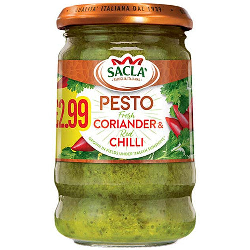 Sacla Coriander & Chilli Pesto 190g (Pack of 6)