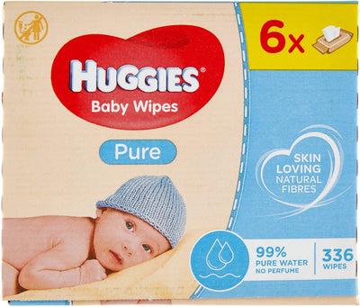 Huggies® Pure Baby 56 Wipes (112g) (Pak of 6)