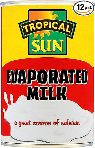 Tropical Sun Evaportaed Milk 410g (Pack of 12)