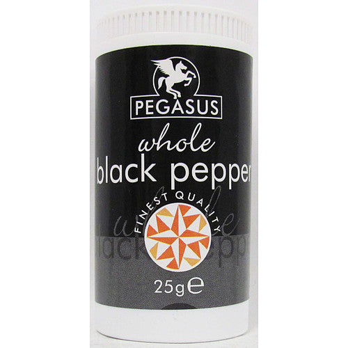 Pegasus Whole Black Pepper 25g (Pack of 12)