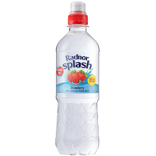 Radnor Splash Strawberry Still Flavoured Sugar Free Spring Water 500ml (Pack of 12)