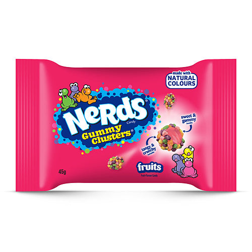 Nerds Gummy Clusters Fruits Candy 45g (Pack of 20)