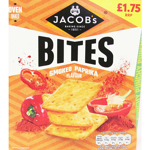 Jacob's Smoked Paprika Flavour Bites 125g (Pack of 5)