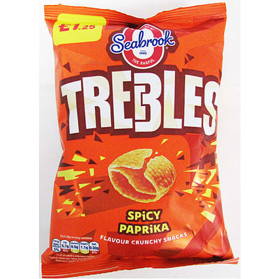 Seabrooks Trebles Spicy Paprika 60g (Pack of 12)