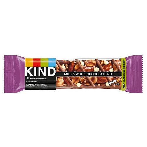 Kind Milk & White Chocolate Nut 12 x 40g (Pack of 1)