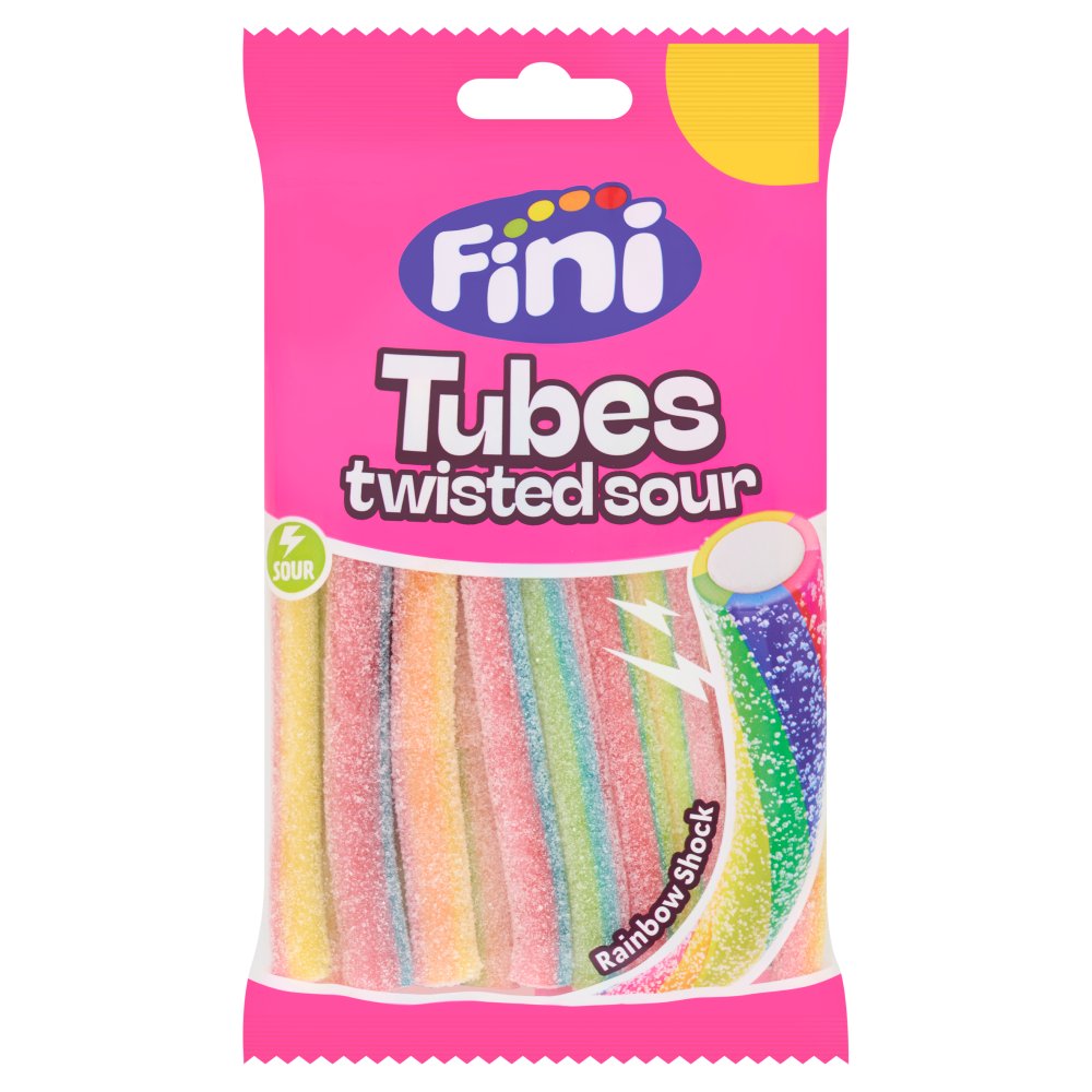 Fini Tubes Twisted Sour Rainbow Shock 140g (Pack of 12)