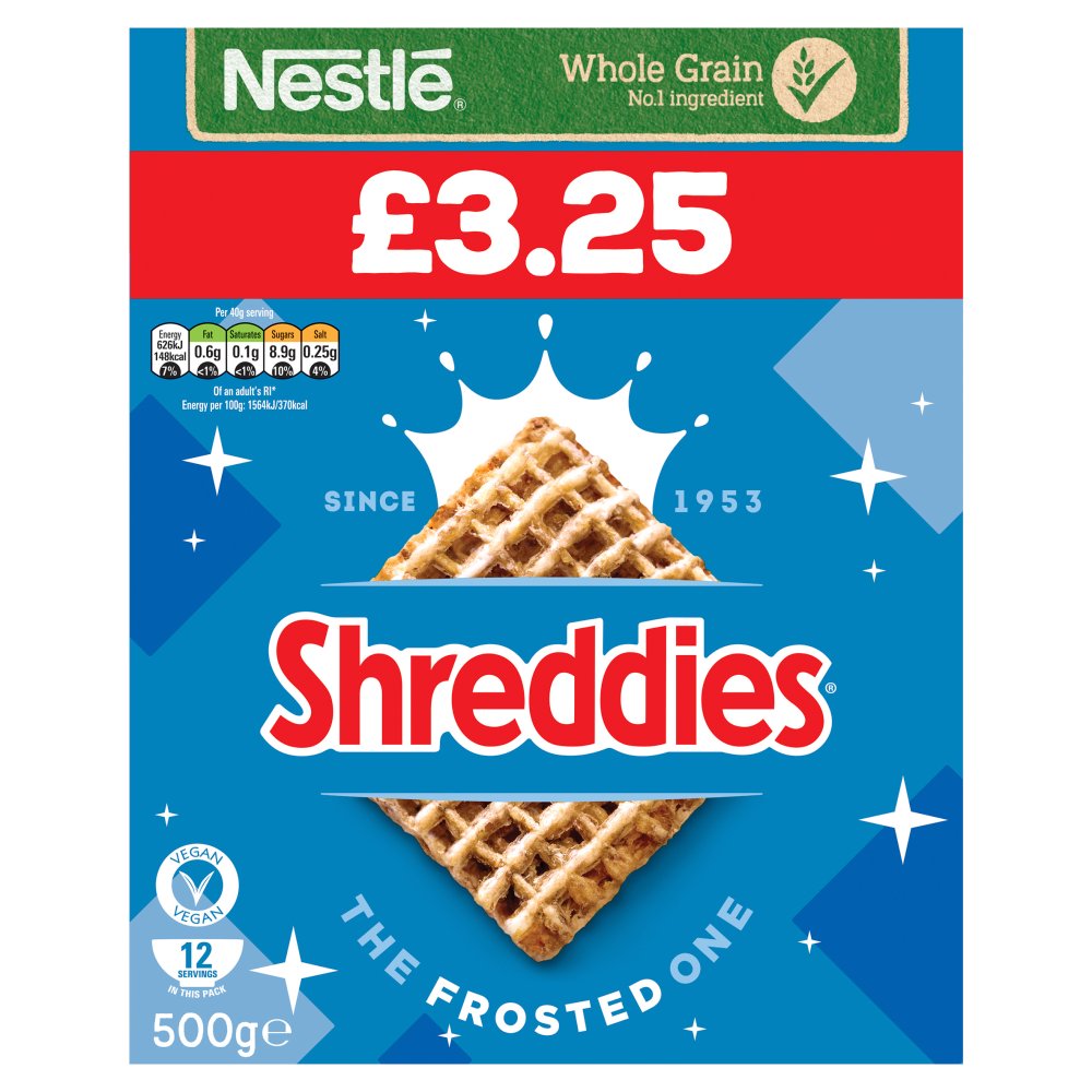 Nestle Shreddies Frosted Cereal 500g (Pack of 6)