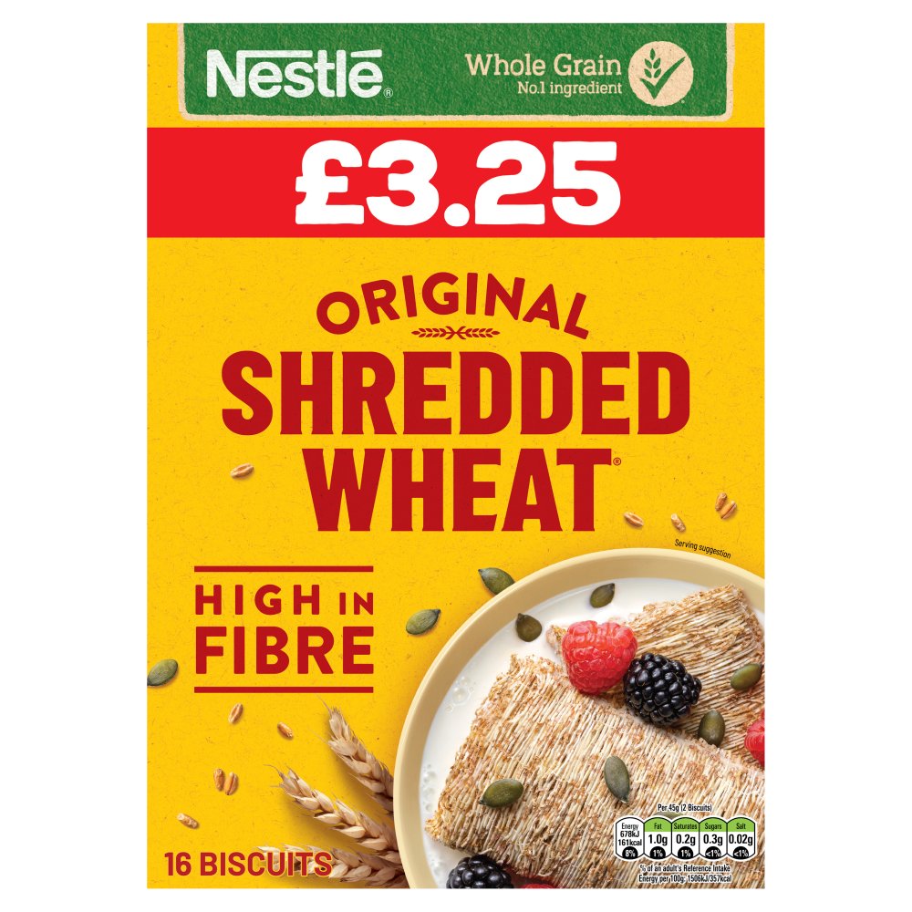 Nestlé Shredded Wheat Original Cereal 16 Biscuits 360g (Pack of 5)