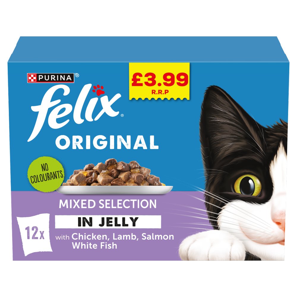 FELIX Original Mixed Selection in Jelly Wet Cat Food 12x85g (Pack of 4)