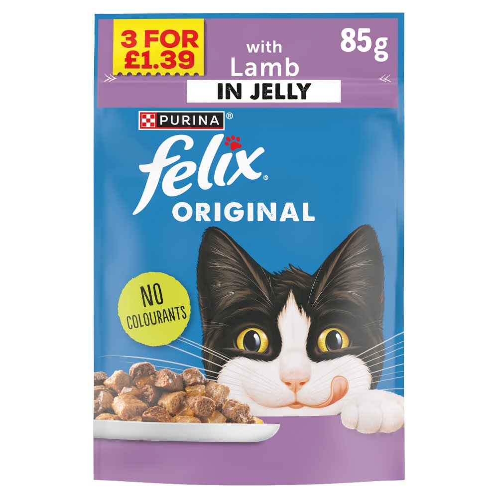 FELIX Original Lamb in Jelly Wet Cat Food 85g (Pack of 24)