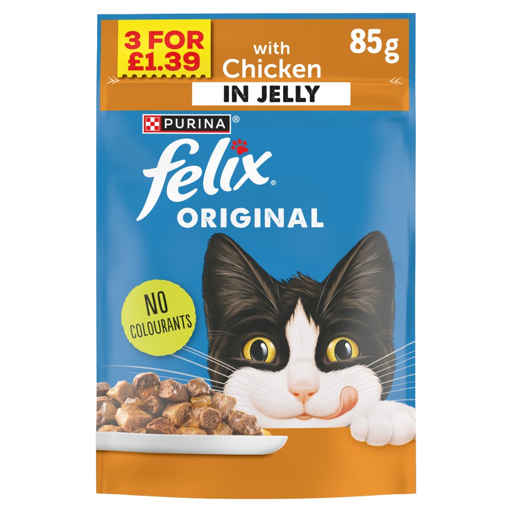 FELIX Original Chicken in Jelly Wet Cat Food 85g (Pack of 24)