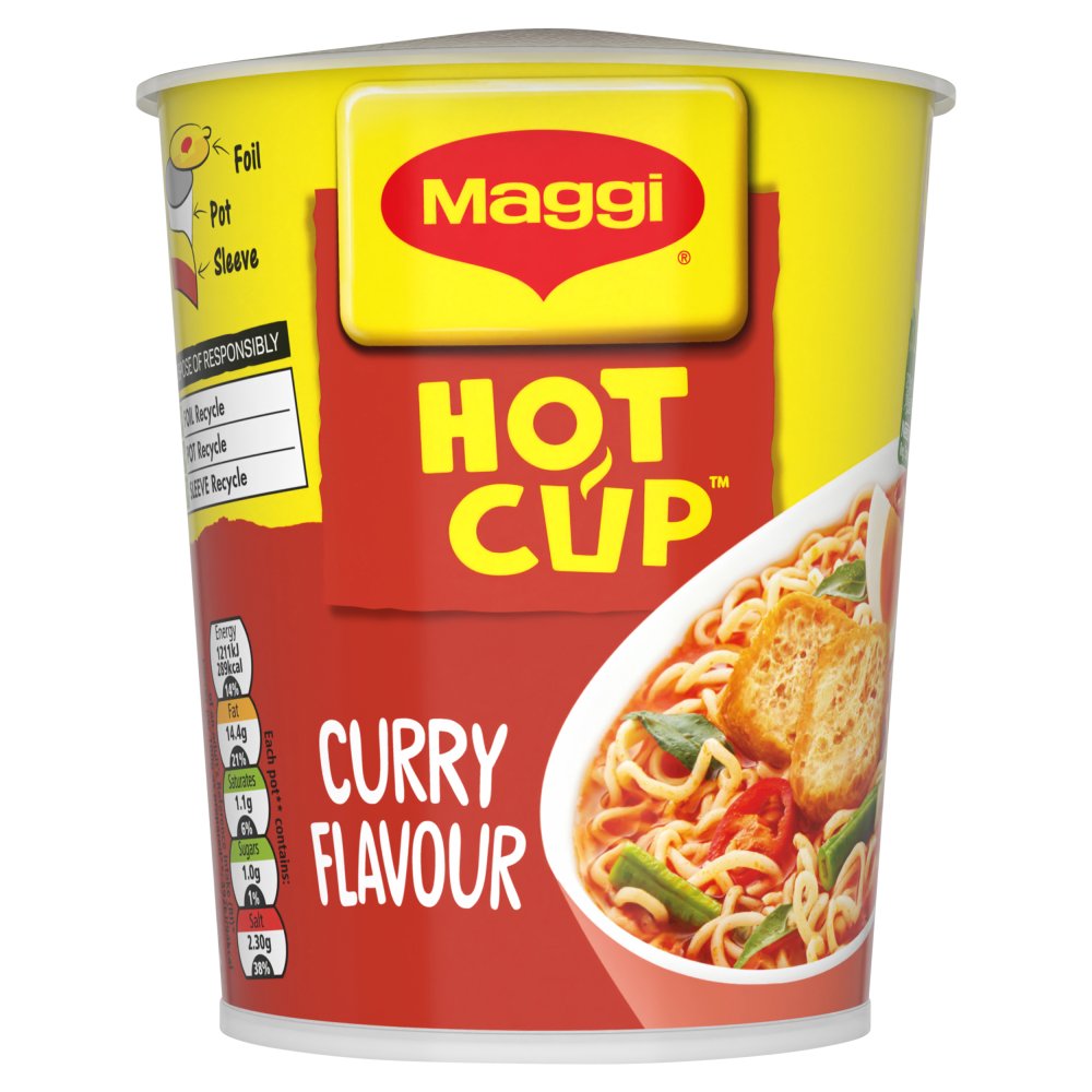 Maggi Curry Flavour Hot Cup 59.2g (Pack of 8)
