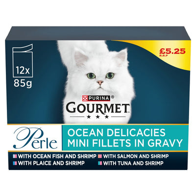 Gourmet Perle Ocean Delicacies Mini Fillets in Gravy 85g (Pack of 12)