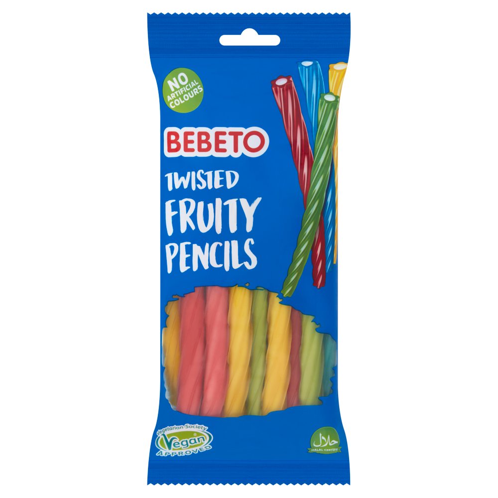 Bebeto Twisted Fruity Pencils 160g (Pack of 48)