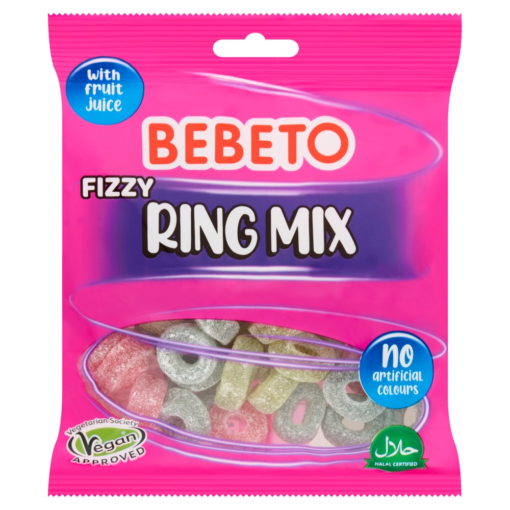 Bebeto Fizzy Ring Mix 150g (Pack of 10)
