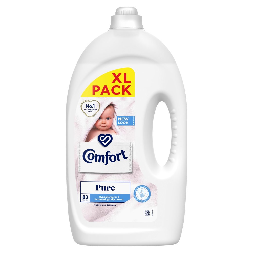 Comfort Fabric Conditioner Pure 83 washes 2.49 L (Pack of 4)