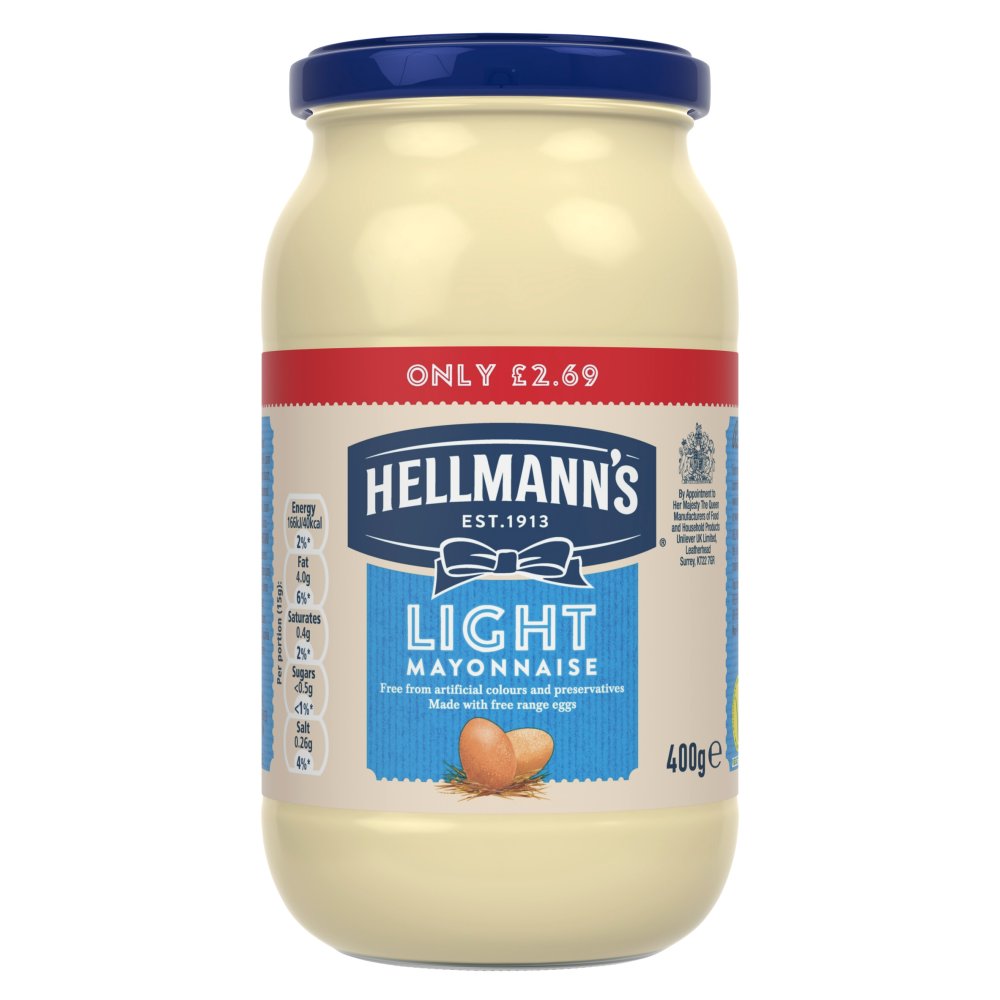 Hellmanns Light Mayonnaise 400g (Pack of 6)