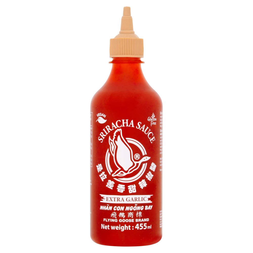 Flying Goose Brand Extra Garlic Sriracha Sauce 455ml (Pack of 6)