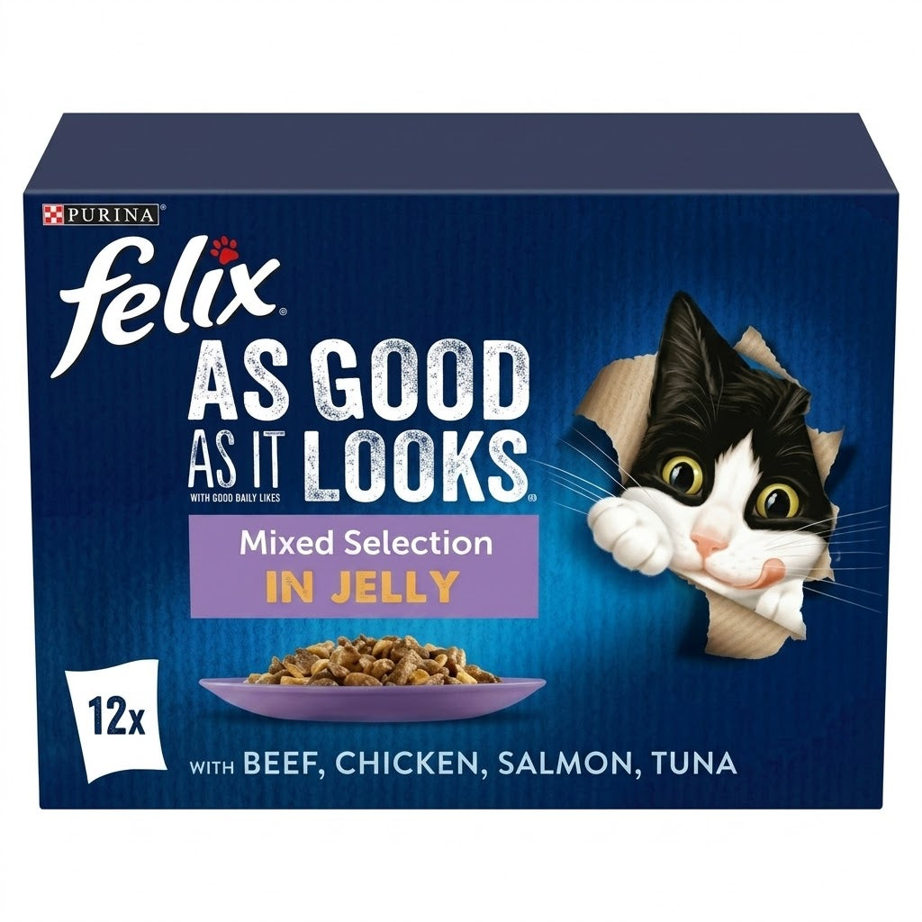 Felix As Good As It Looks Mixed Selection in Jelly 12 x 85g (Pack of 4)
