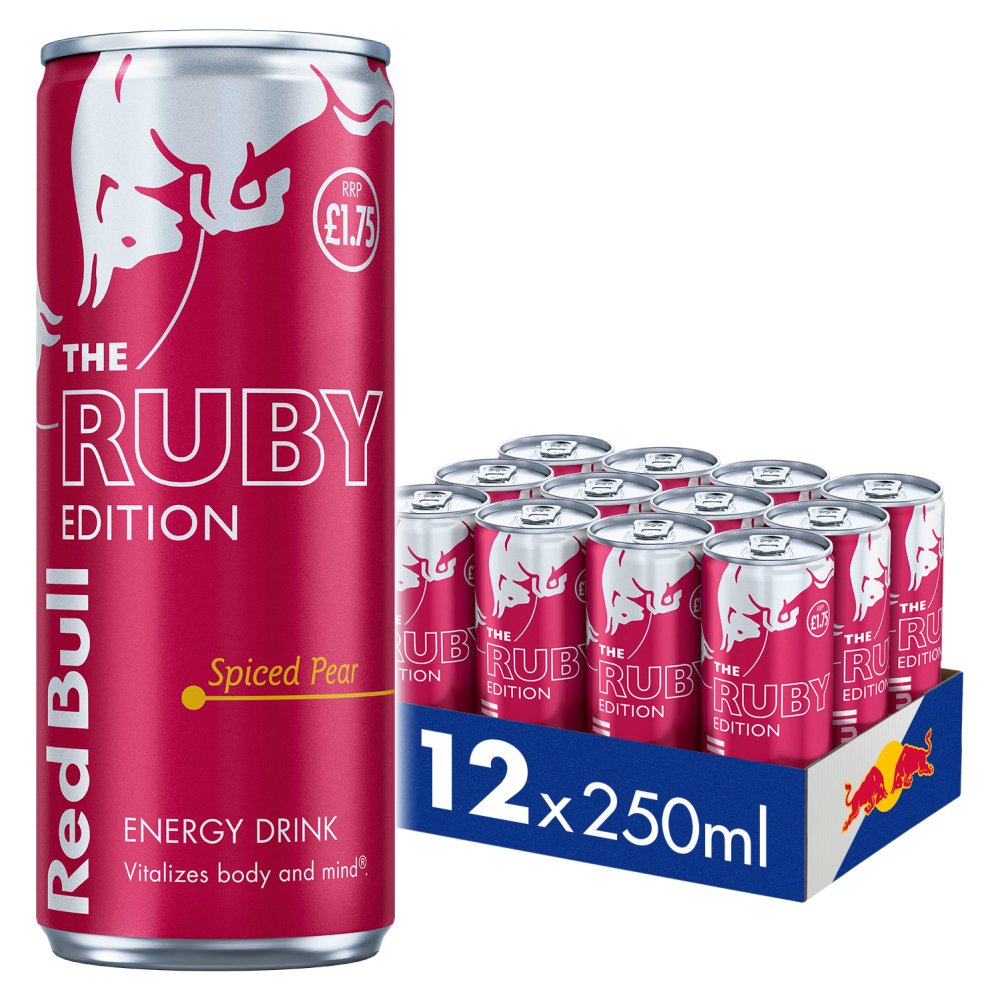 Red Bull Ruby Edition Spiced Pear Energy Drink 250ml (Pack of 12)