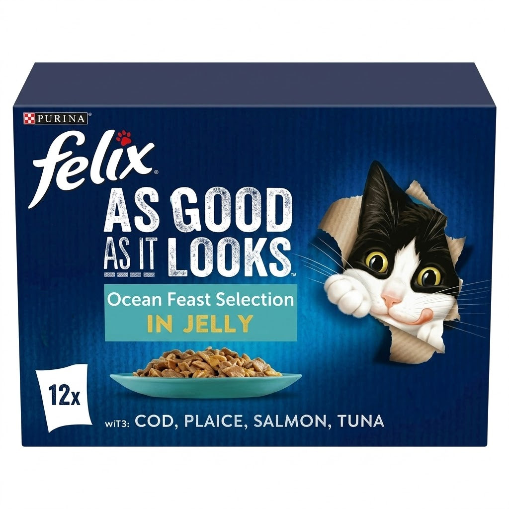 Felix As Good As It Looks Ocean Feast Selection in Jelly 12 x 85g (Pack of 4)