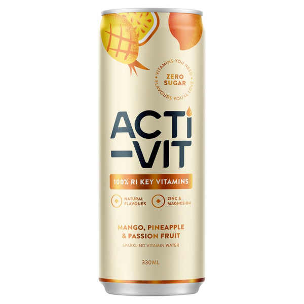 Acti-Vit Tropical Boost Sparkling Water 330ml (Pack of 12)