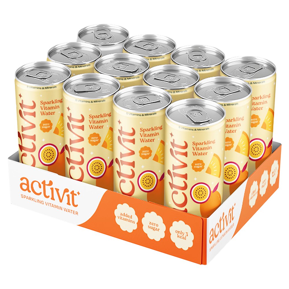 Acti-Vit Tropical Boost Sparkling Water 330ml (Pack of 12)