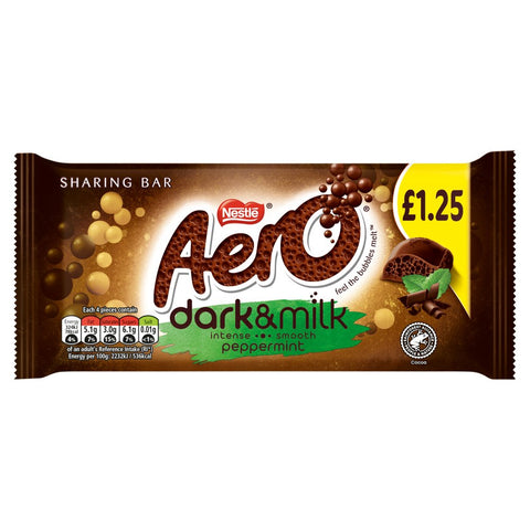 Aero Dark & Milk Peppermint Chocolate Sharing Bar 90g (Pack of 15)
