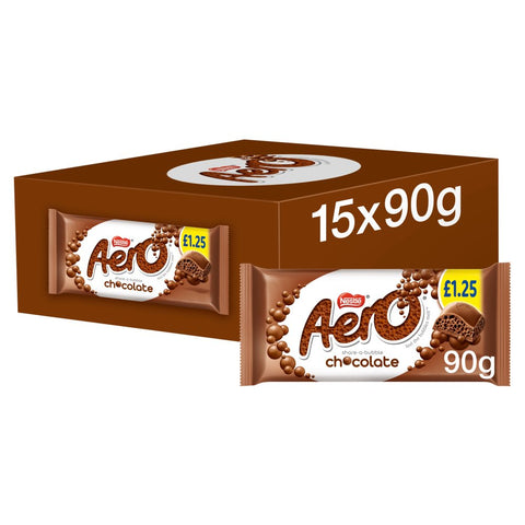 Aero Milk Chocolate Sharing Bar 90g (Pack of 15)