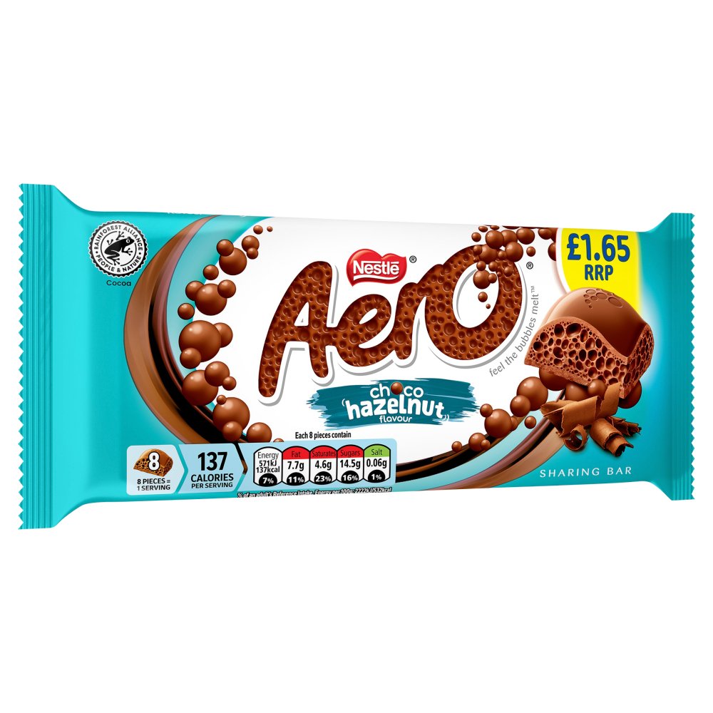 Aero Hazelnut Chocolate Sharing Bar 90g (Pack of 15)