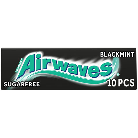 Airwaves Black Mint Flavour Sugarfree Chewing Gum 10 Pieces (Pack of 30)