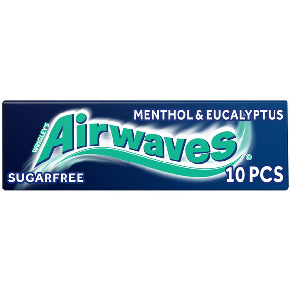 Airwaves Menthol & Eucalyptus Sugarfree Chewing Gum 10 Pieces 15g (Pack of 30)